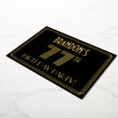 77th Birthday Party —アールデコスタイル「77」 +名前 箔招待状 (回転した状態)