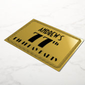 77th Birthday Party —アールデコ検索「77」 +名前 箔招待状 (回転した状態)