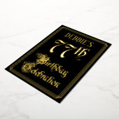 77th Birthday Party – スクリプファンシートと名前をカスタムする 箔招待状 (回転した状態)