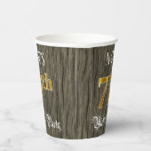 77th Birthday Party — Faux Gold & Faux Wood Looks 紙コップ (右)