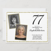 77th Custom Photo White and Gold  招待状 (正面)