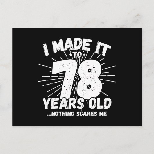 78おもしろい誕生日引用文皮肉78歳 ポストカード (正面)