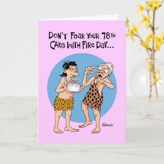 78おもしろい誕生日 カード (黄色い花)