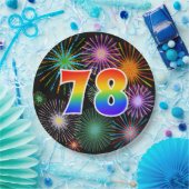 78イベント-おもしろい、カラフル、はっきりした、虹78 ペーパープレート (パーティー)