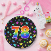 78イベント:はっきりした,おもしろい，虹カラフル78 ペーパープレート (パーティー)