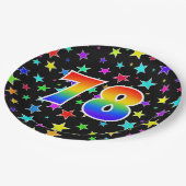 78イベント:はっきりした,おもしろい，虹カラフル78 ペーパープレート (アングル)