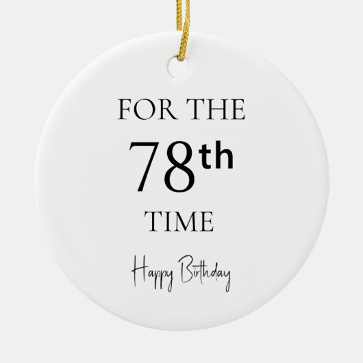 78回目の誕生日おめでとう セラミックオーナメント (正面)