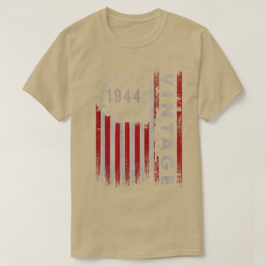 78歳のギフトヴィンテージ1944アメリカ国旗78日 Tシャツ (デザイン正面)