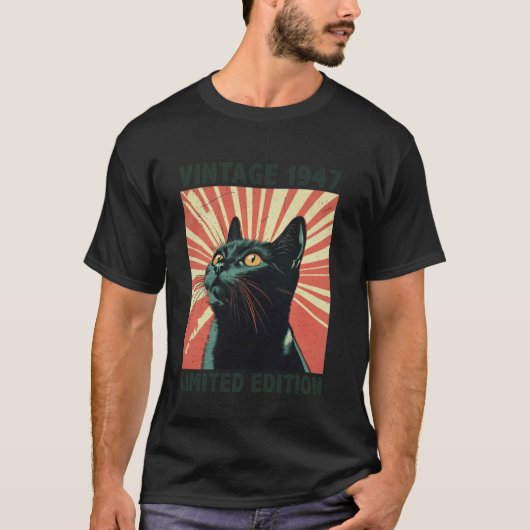 78歳のギフトヴィンテージ1947猫好き78th Birt Tシャツ (正面)