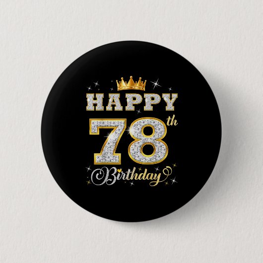 78歳の誕生日おめでとう 78歳 女性 男性 誕生日 缶バッジ (正面)