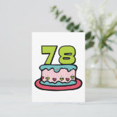 78歳の誕生日ケーキ ポストカード (スタンド正面)