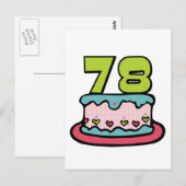 78歳の誕生日ケーキ ポストカード (正面/裏面)