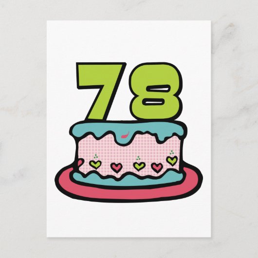 78歳の誕生日ケーキ ポストカード (正面)