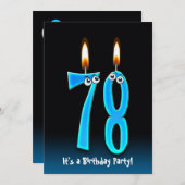 78歳の誕生日パーティー招待状 招待状 (正面/裏面)