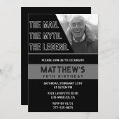 78歳の誕生日招待状ブラックザマンザレジェンド 招待状 (正面/裏面)