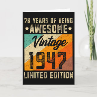 78歳の誕生日 78歳男性 78歳女性 1947年限定 カード