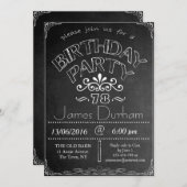78歳の黒板誕生日パーティー招待状 招待状 (正面/裏面)