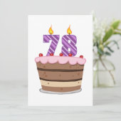78歳オンお誕生日ケーキ カード (スタンド正面)