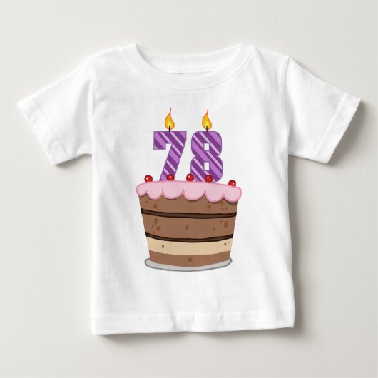 78歳オンお誕生日ケーキ ベビーTシャツ (正面)