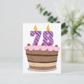 78歳オンお誕生日ケーキ ポストカード (スタンド正面)