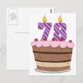 78歳オンお誕生日ケーキ ポストカード (正面/裏面)