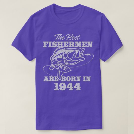 78歳フィッシャーマン魚釣り1944 78誕生日 Tシャツ (デザイン正面)