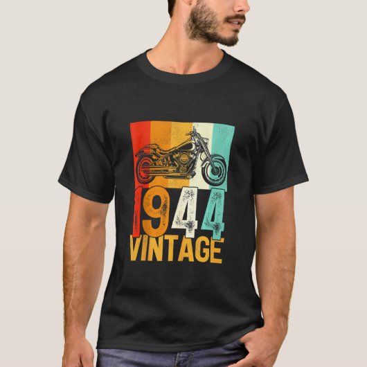 78歳レトロバイクヴィンテージ1944 78th Bi Tシャツ (正面)