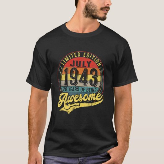 78歳ヴィンテージ1943年7月限定版78T Tシャツ (正面)