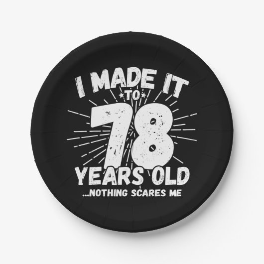 78歳皮肉ミームおもしろい78誕生日 ペーパープレート (正面)