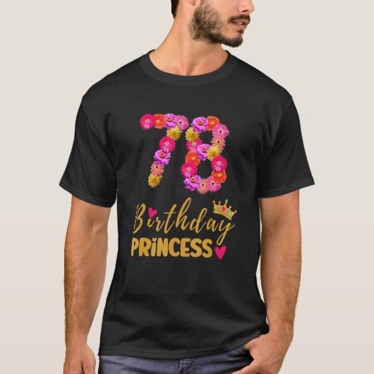 78歳誕生日プリンセスフラワーザMy 78B Tシャツ (正面)