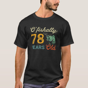 78歳魚釣りバスフィッシュ78th誕生日フィッシャー tシャツ
