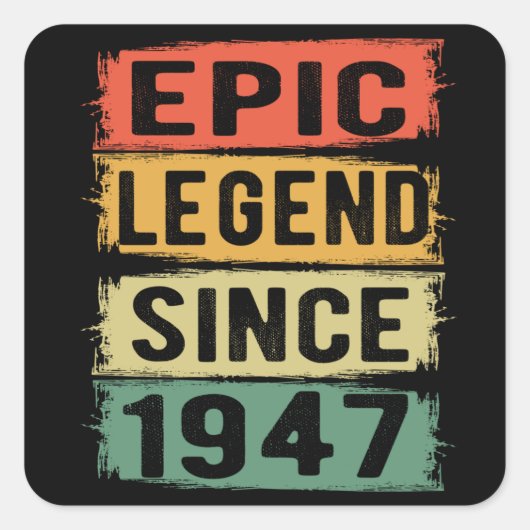 78歳1947年エピック伝説78誕生日 スクエアシール (正面)