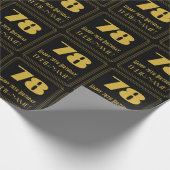 78番目の誕生日-インスパイアアールデコ検索"78" & Name ラッピングペーパー (角)