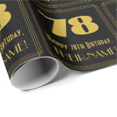 78番目の誕生日-インスパイアアールデコ検索"78" & Name ラッピングペーパー (ロールコーナー)