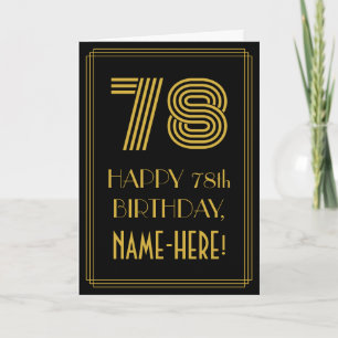 78番目の誕生日:インスパイアアールデコ「78」の検索と名前 カード