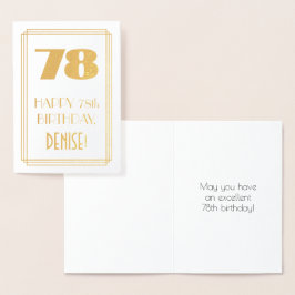 78番目の誕生日:インスパイアアールデコ「78」の検索と名前 箔カード