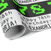 78番目の誕生日- Nerdy / オタク系のスタイル"78"と名前 ラッピングペーパー (ロールコーナー)