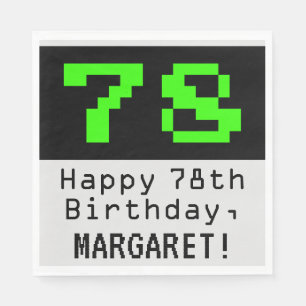 78番目の誕生日- Nerdy / オタク系のスタイル"78" & Name スタンダードランチョンナプキン