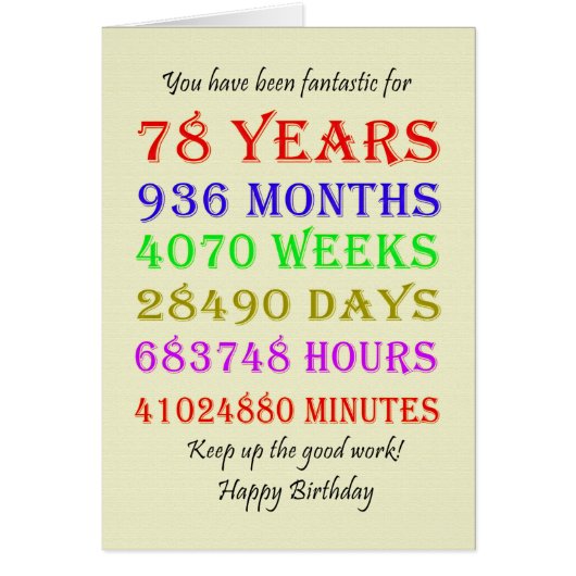 78誕生日のマイルストーン (正面)