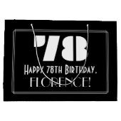78誕生日インスパイア～アールデコルック"78" +名前 ラージペーパーバッグ