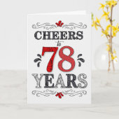 78誕生日応援の赤い白の黒 カード (黄色い花)