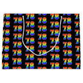 78誕生日:おもしろいレインボーイベント第78パターン ラージペーパーバッグ (正面)