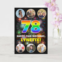 78誕生日:おもしろいレインボー#,名前をカスタムする&写真