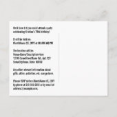 78誕生日-おもしろい花火、レインボールック"78" ポストカード (裏面)