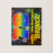 78誕生日:おもしろい、お祝カラフルい花火 ジグソーパズル (縦)