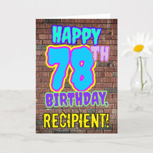 78誕生日-おもしろい、アーバングラフィティインスパイアルック カード
