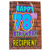 78誕生日:おもしろい、アーバングラフィティインスパイアルック ミディアムペーパーバッグ (正面)