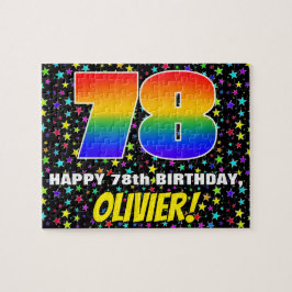 78誕生日:おもしろい、カラフル星野パターン ジグソーパズル