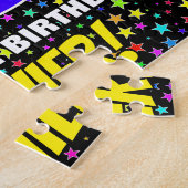 78誕生日:おもしろい、カラフル星野パターン ジグソーパズル (側面)