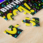 78誕生日:おもしろい、カラフル音楽シンボル、「78」 ジグソーパズル (側面)